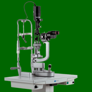 An image of a Haag Streit BQ 900 with a green background.