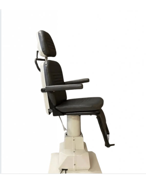 Black medical chair on white background.