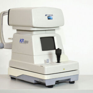 A white Topcon KR8000 sitting on top of a white table.