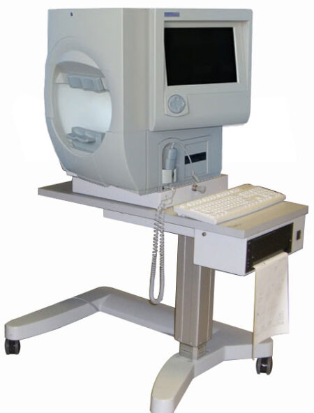 A Zeiss 740 on a stand with a monitor.