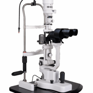 Slit lamp microscope for eye examination.