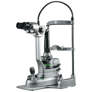 Slit lamp microscope for eye examination.