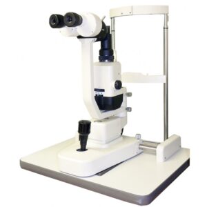 Slit lamp for eye examinations.