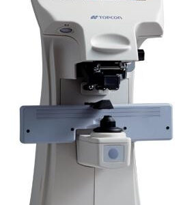 Optical lens meter with digital display screen.