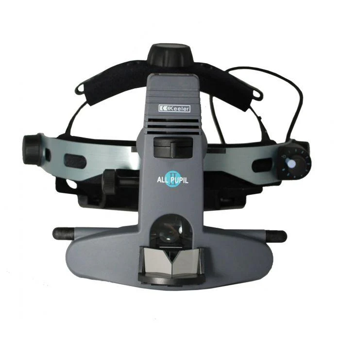 Ophthalmoscope headpiece with adjustable straps.